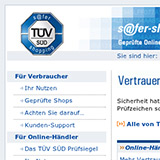 TÜV SÜD s@fer-shopping website